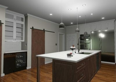 Adding the lighting scheme to the 3D remodeling rendering in East Cobb kitchen