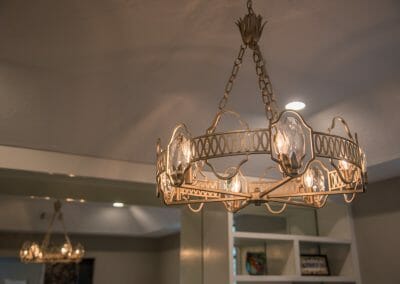 Decorative light fixtures in master suite remodeling project in Roswell