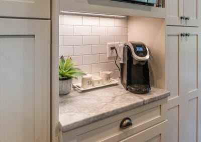 Coffee station in East Cobb kitchen remodeling project