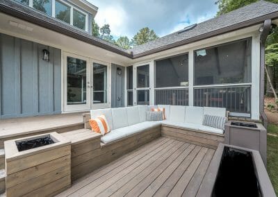 Deck remodel with built-in planters in East Cobb