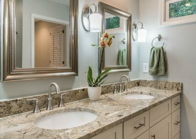 Double sink vanity in Roswell bathroom remodeling