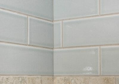Tile detail in master bathroom remodeling project in Roswell