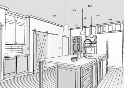 The black and white view of the plan for the East Cobb kitchen renovating project