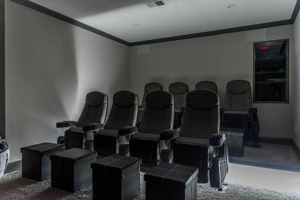 Comfortable seating in home theater in East Cobb