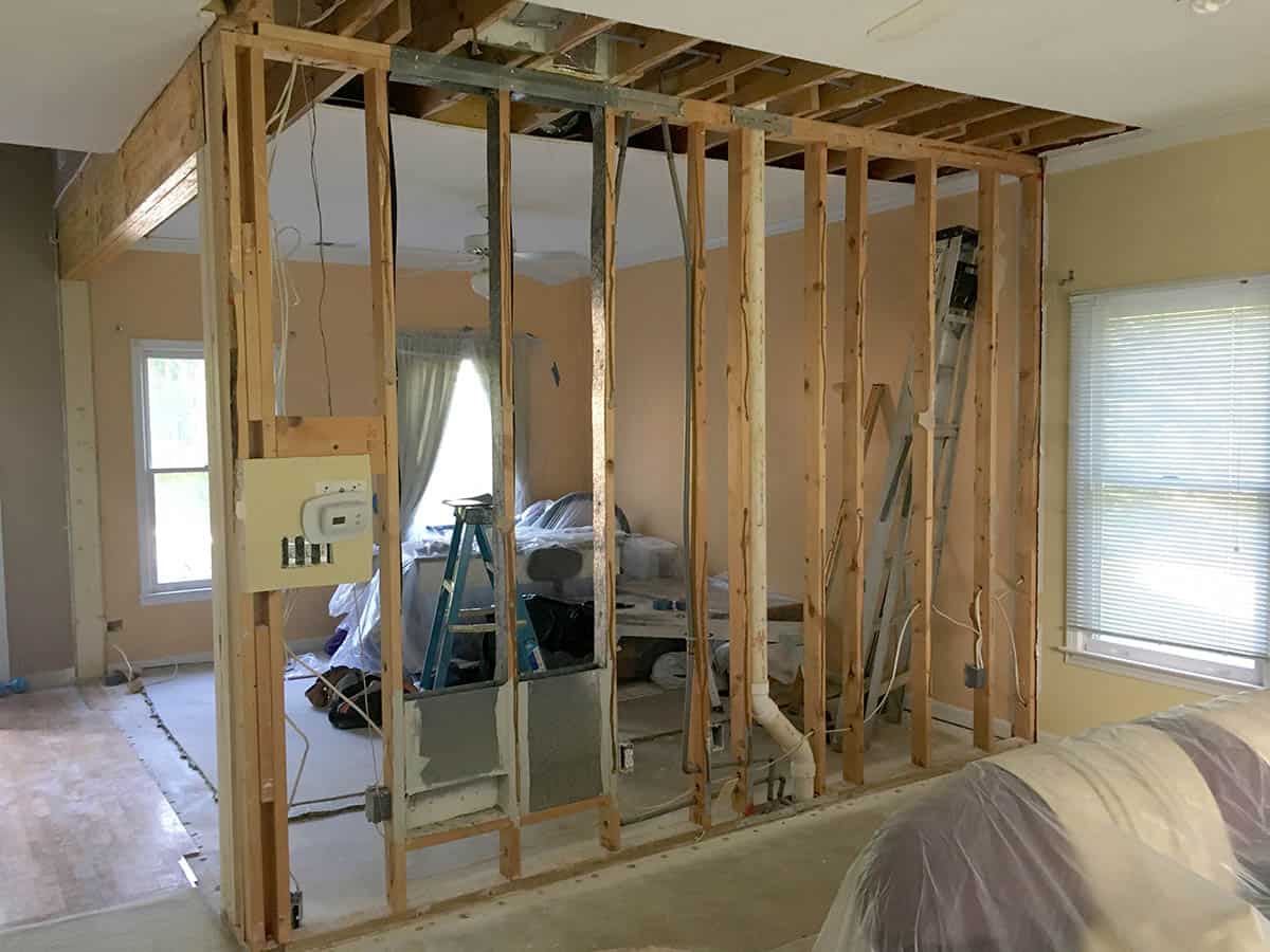 remove wall, load-bearing, utilities, open floorplan, renovate, marietta